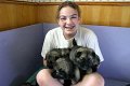 Sarah in the whelping box with Ace's puppies